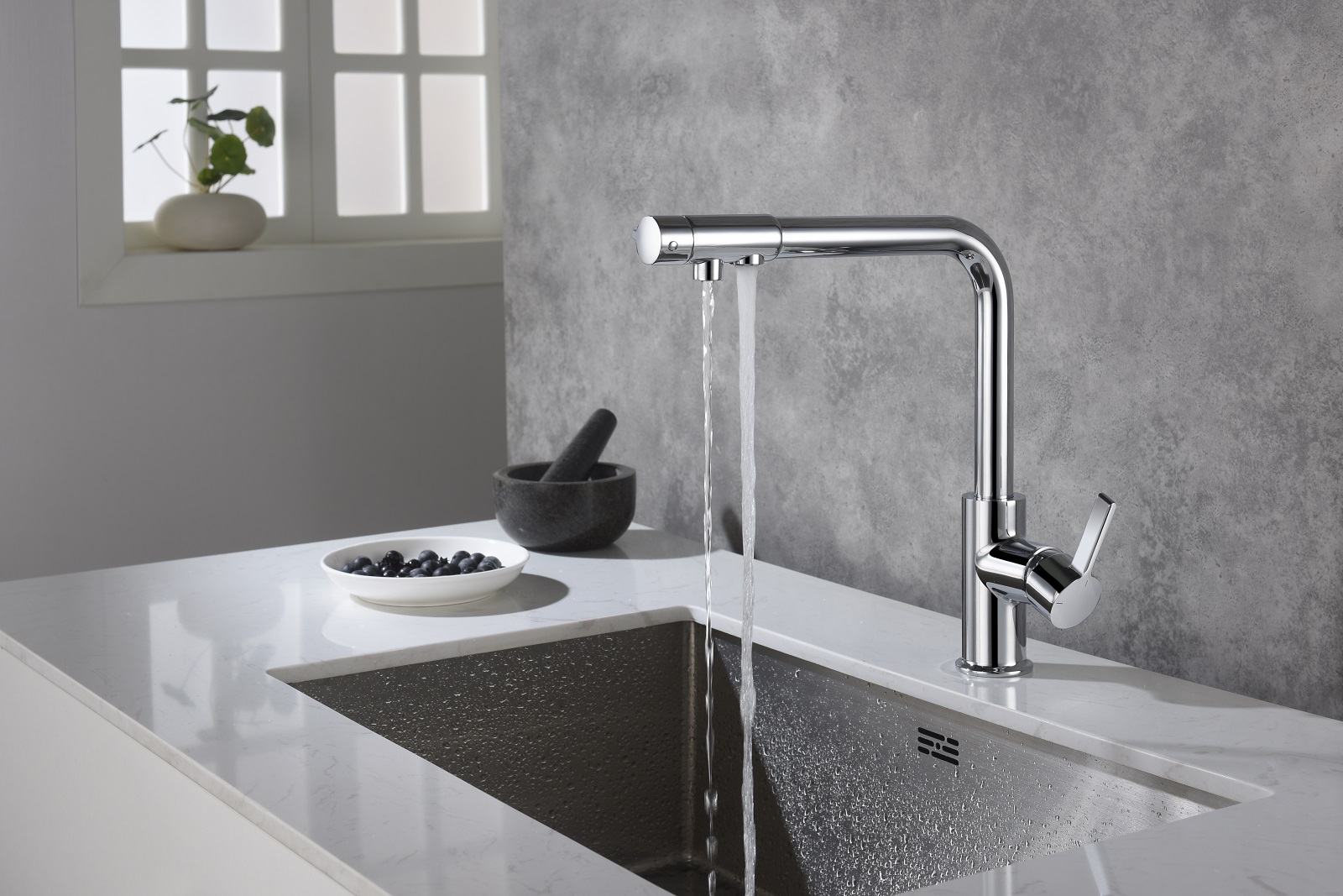 Приобрести смеситель для кухни с подключением фильтра timo hette 1026/00f хром