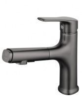 Смеситель для раковины с выдвижным изливом WONZON & WOGHAND, Темный графит (WW-AE4151-BGG)