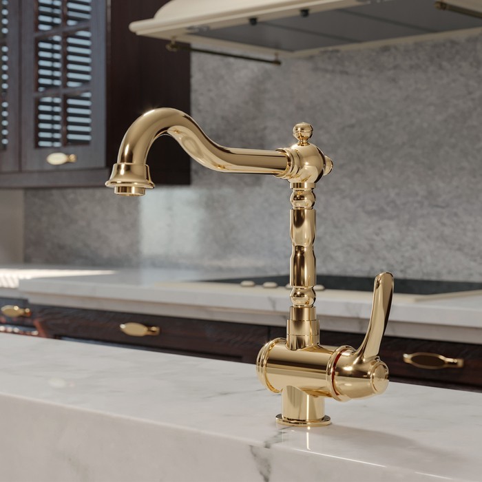 Приобрести iddis смеситель для кухни oldie 277мм, золото oldygl0i05