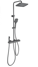 Душевая система с термостатом WONZON & WOGHAND MUSE Legato, Темный графит (WW-B4129-BGG)