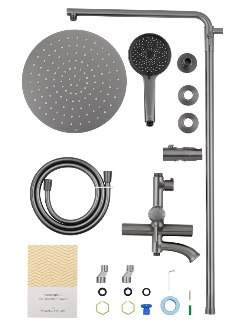Приобрести душевая система wonzon & woghand tor, темный графит (ww-88047073-bgm)