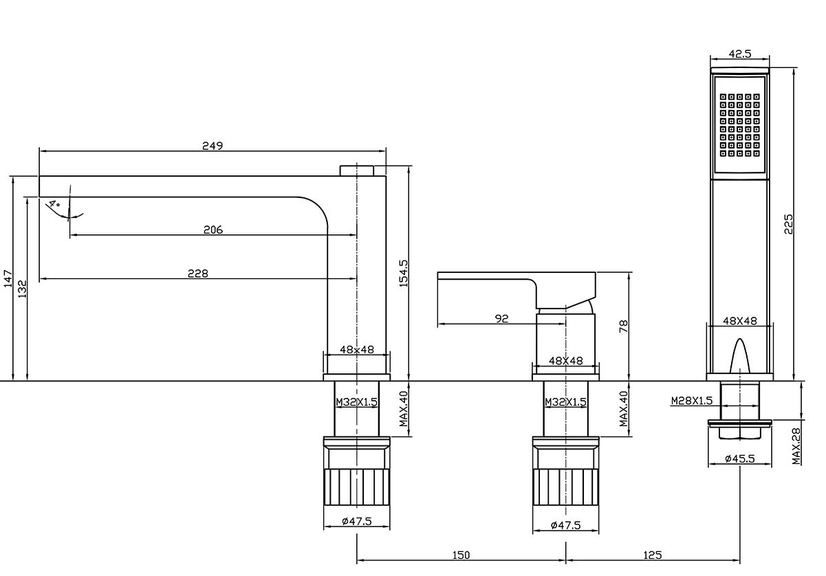 Приобрести belbagno смеситель на борт ванны romano, хром rom-bvd-crm