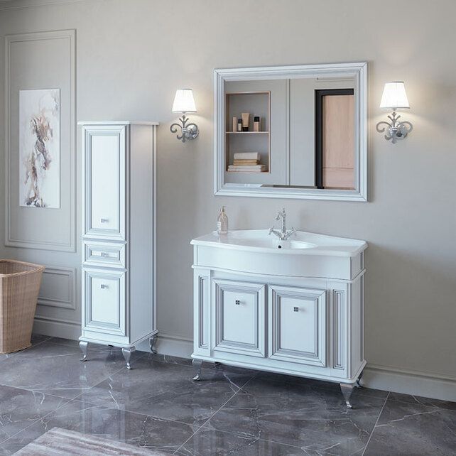 Приобрести caprigo тумба с раковиной fresco 100 см, белая, эмаль