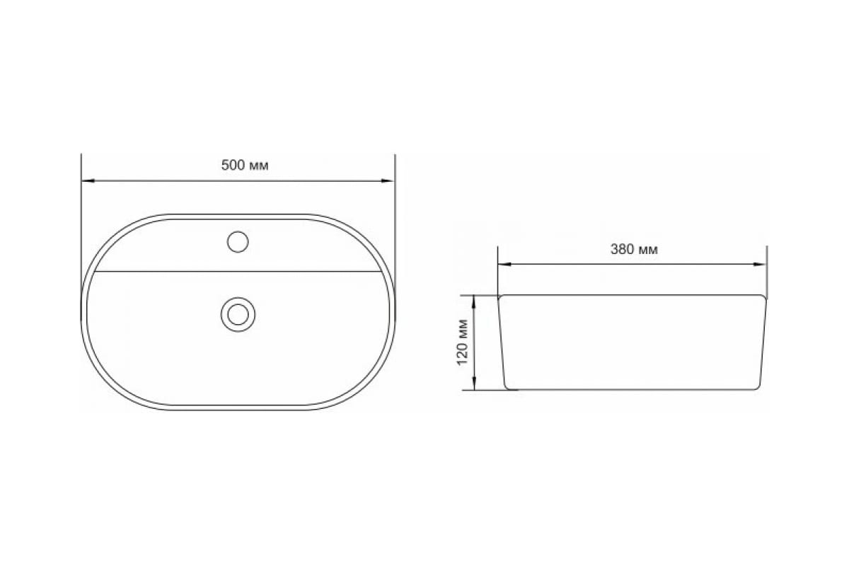 Приобрести aquanet раковина lake-2-mb 50х39 см, черный матовый