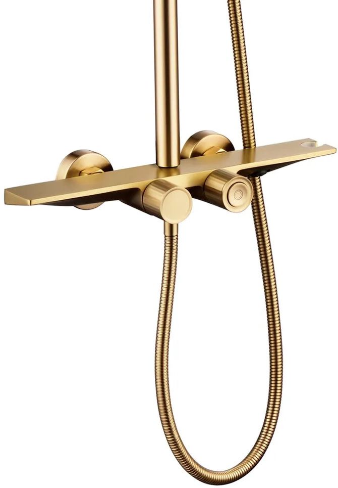 Приобрести grocenberg душевая система с термостатом, матовое золото gb7038mg