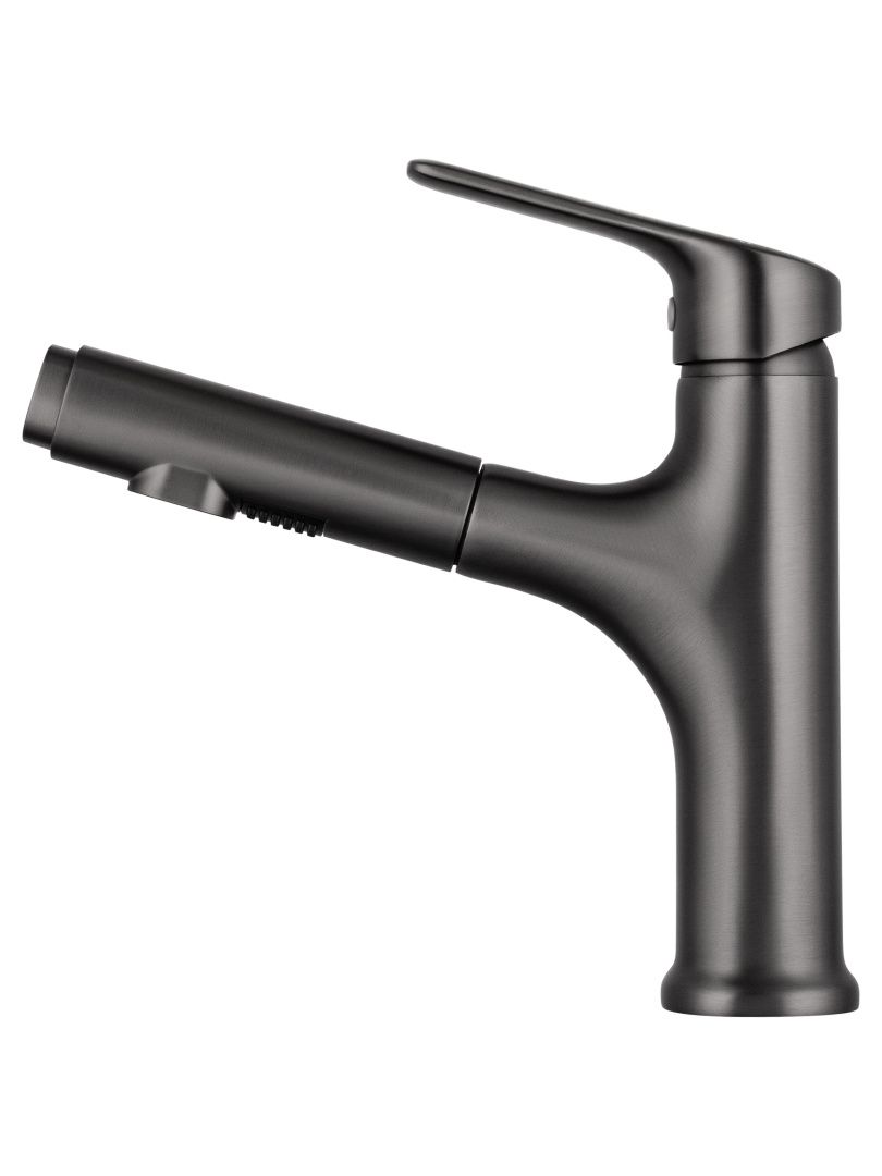 Приобрести смеситель для раковины с выдвижным изливом wonzon & woghand, темный графит (ww-ae4151-bgg)