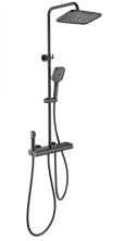 Душевая система с термостатом WONZON & WOGHAND MUSE Legato, Черный матовый (WW-B4129-MB)