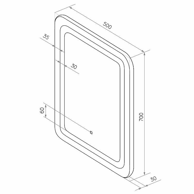 Приобрести continent зеркало с подсветкой lucia 50х70 см, сенсорный включатель, белое