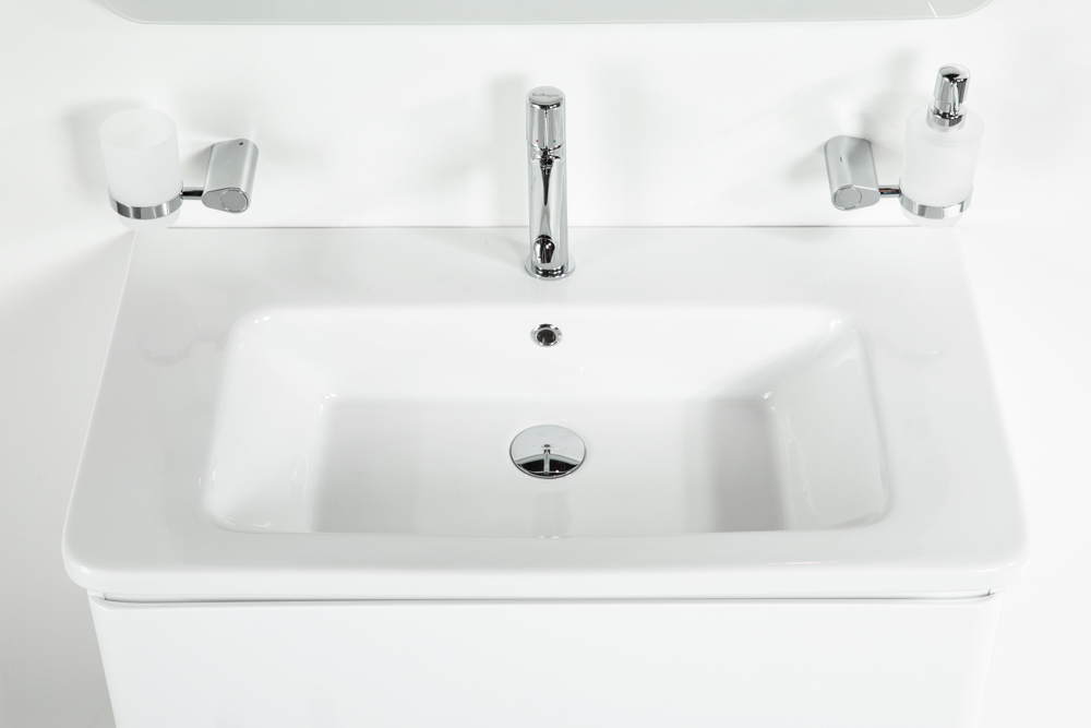 Приобрести belbagno тумба с раковиной albano-cer 80 см, подвесная bianco lucido, белая раковина