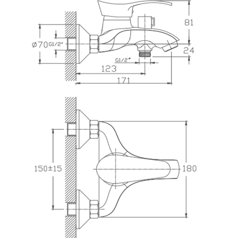 Приобрести haiba смеситель для ванны 180мм, хром hb-6001