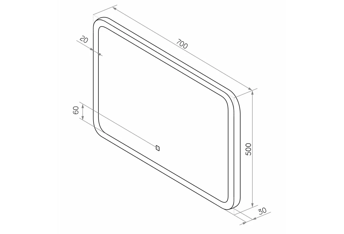 Приобрести continent зеркало с подсветкой demure 70х50 см, белое