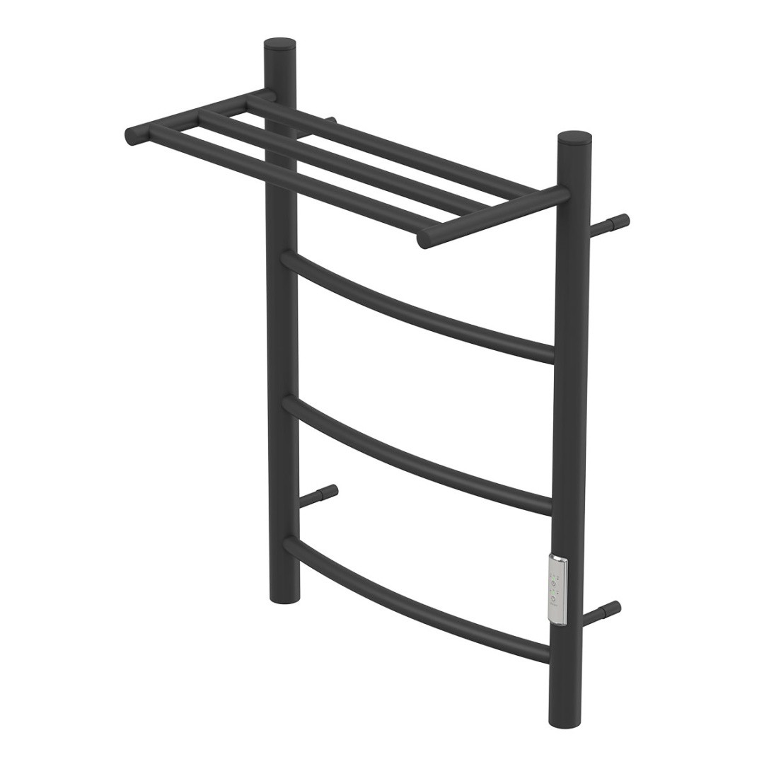 Приобрести полотенцесушитель электрический point 400х600 афина с полкой п3, черный pn04846pb