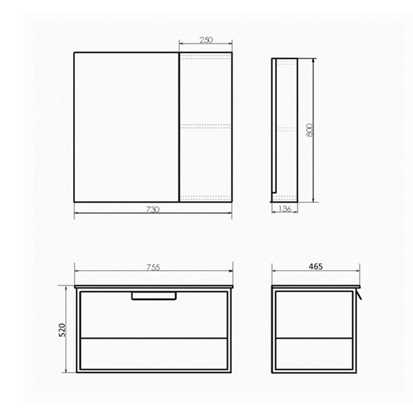 Приобрести сomforty зеркало-шкаф бонн 75 графит/дуб дымчатый