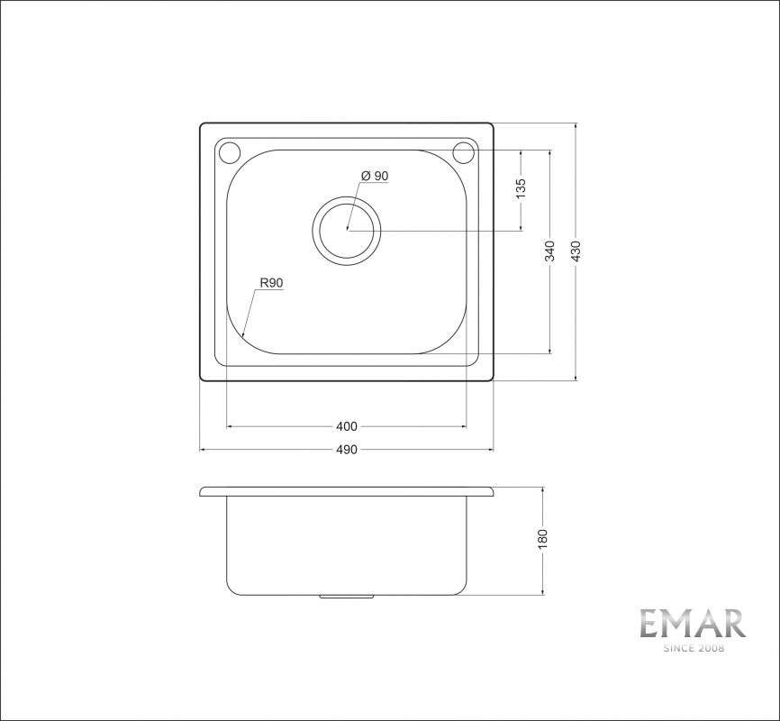 Приобрести oulin кухонная мойка 49х43 см, сатин oulin ol-203
