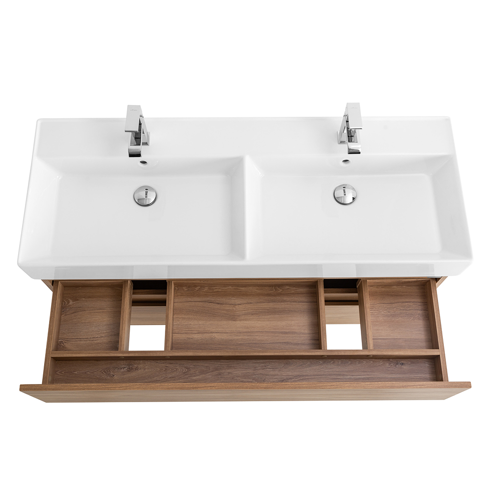 Приобрести cezares тумба подвесная с раковиной molveno 46 120 см noce chiaro, черный molveno 46-120-2c-so-2-nr