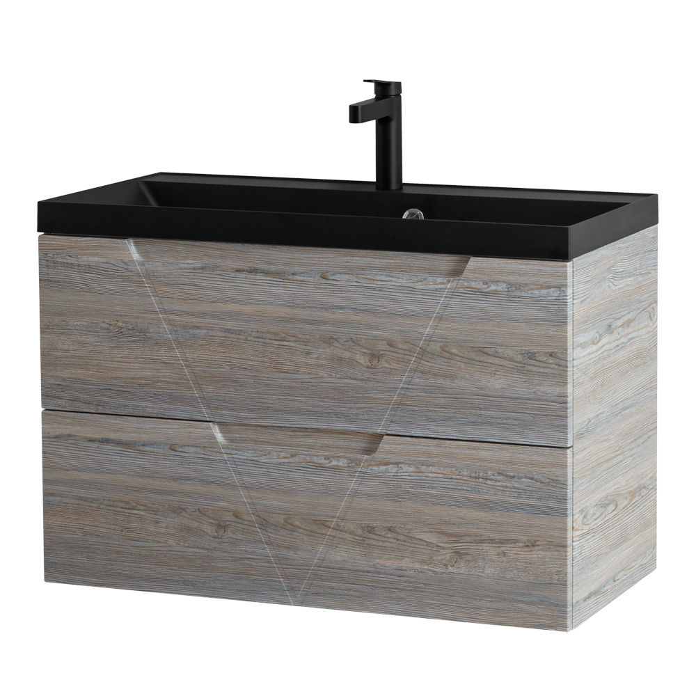 Приобрести belbagno тумба с раковиной vittoria 90 см, подвесная pino, чёрная раковина