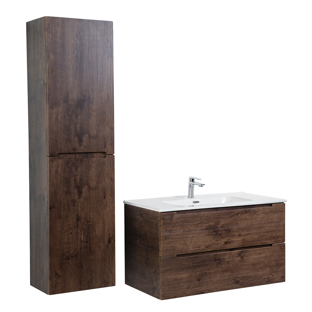 Приобрести belbagno тумба с раковиной etna 100 см, подвесная rovere moro, белая раковина