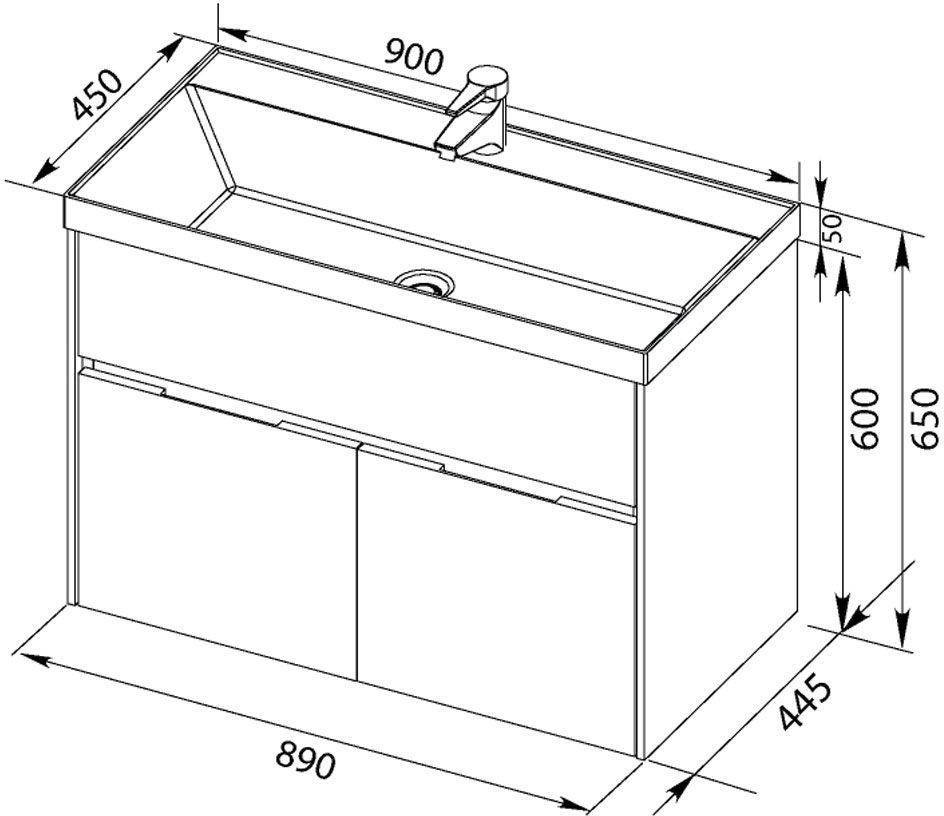Приобрести aquanet тумба с раковиной латина 90 см, белая 00212933