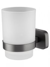Стакан для зубных щеток с держателем WONZON & WOGHAND GRAFFITY, Темный графит (WW-9321-BGM)
