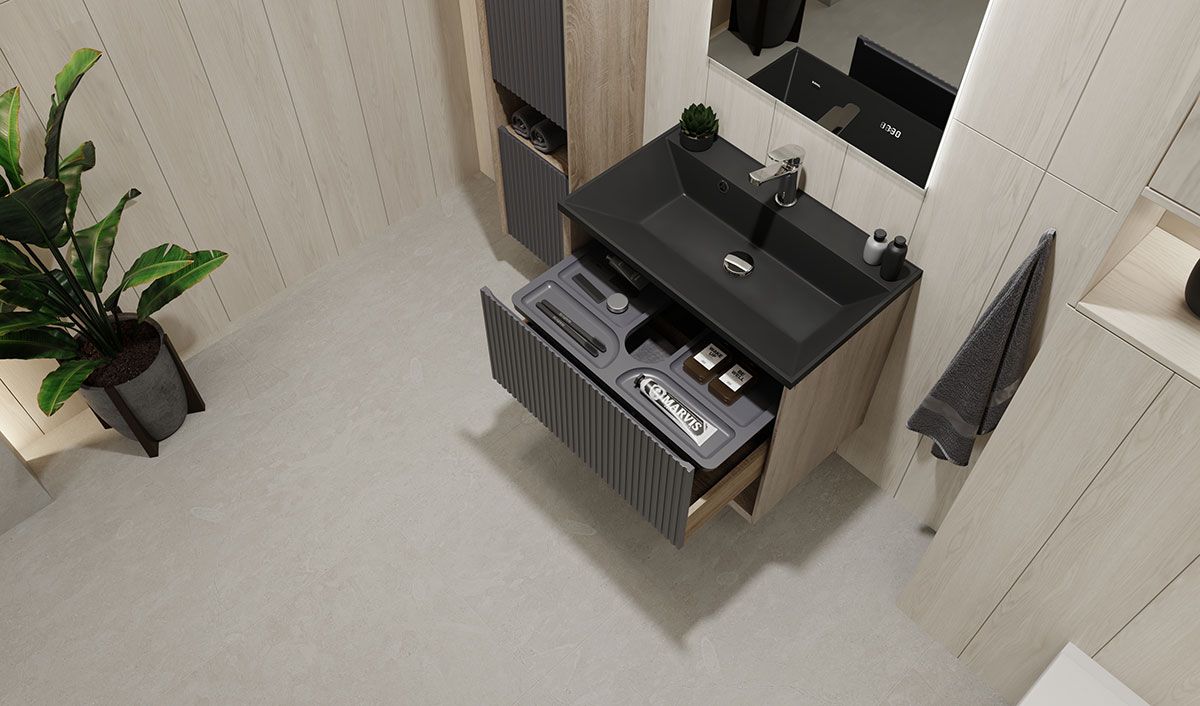 Приобрести jorno тумба подвесная tossony 70 см, антрацит\дуб самдал