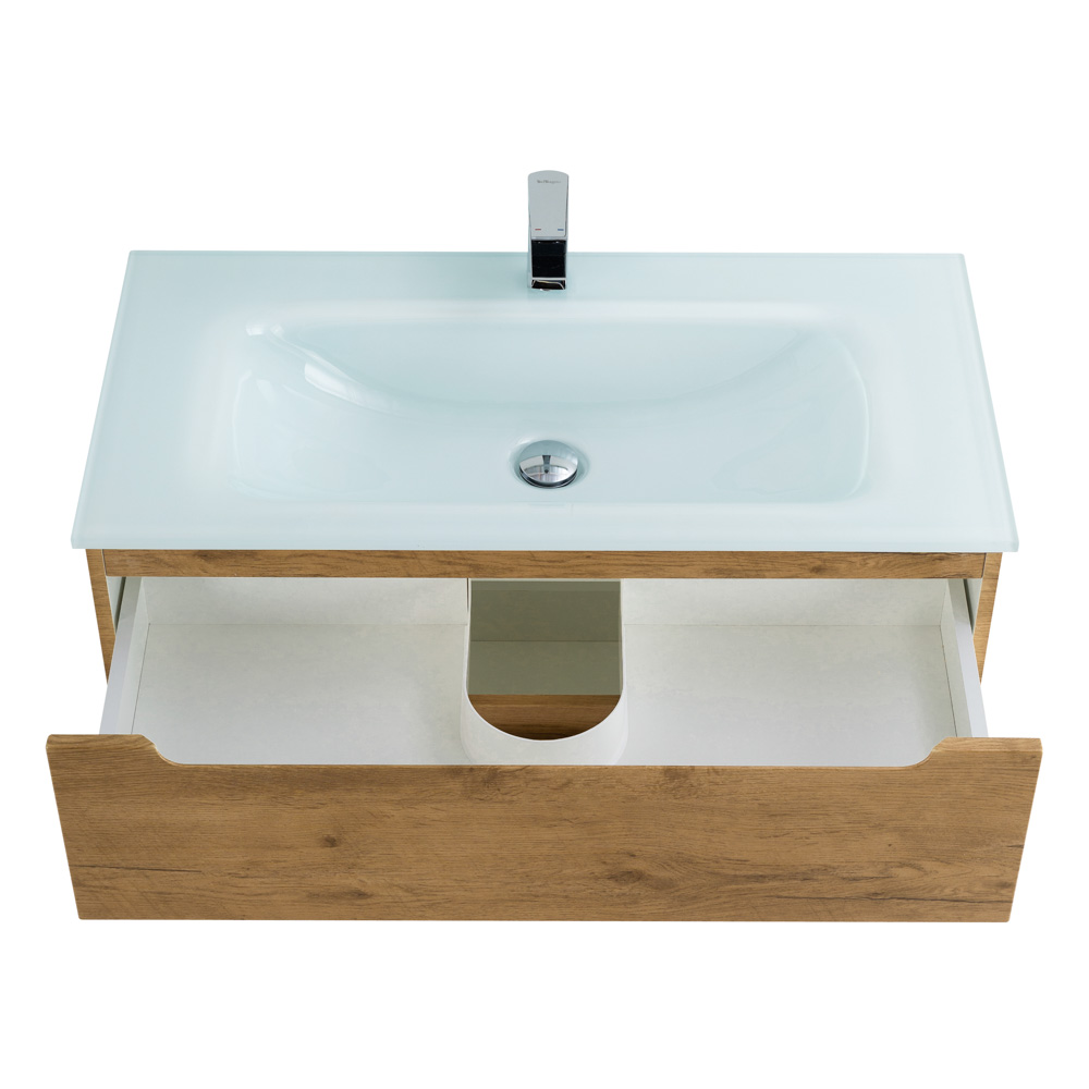 Приобрести belbagno тумба с раковиной etna 100 см, подвесная rovere nature, стеклянная раковина