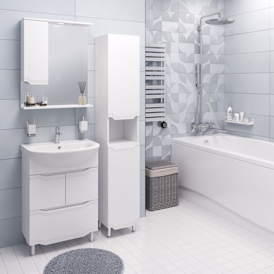 Приобрести aqua de marco пенал viktoria 180х40 см, с бельевой корзиной, белый, левый 3040cvic/l