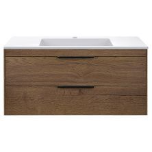 Vincea Тумба подвесная Chiara 100 см, дуб табак с белой раковиной VMC-2C2100TO;VCB-13100W