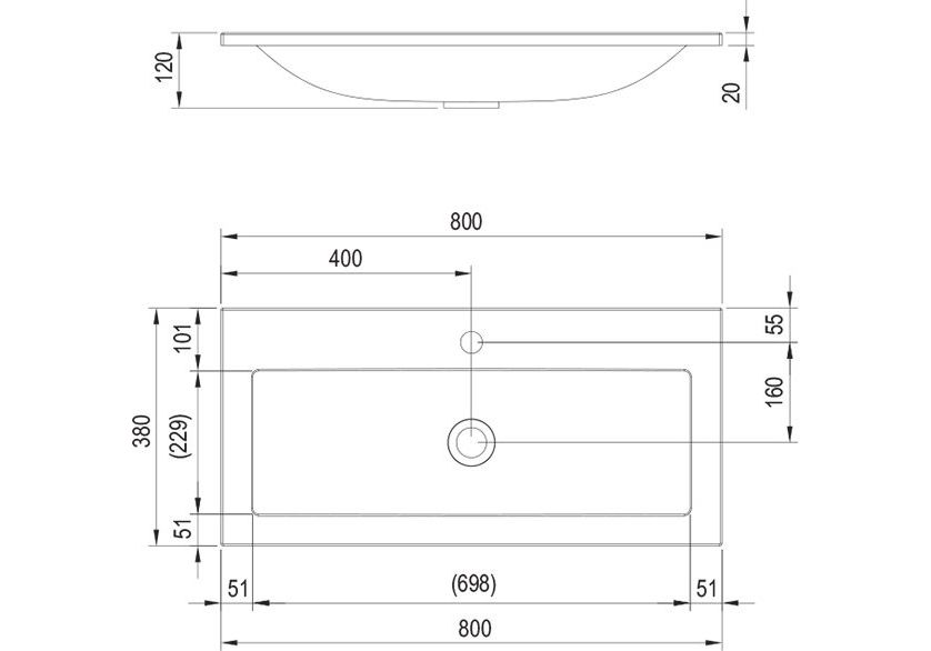 Приобрести умывальник ravak clear 80x38 см xjj01180000
