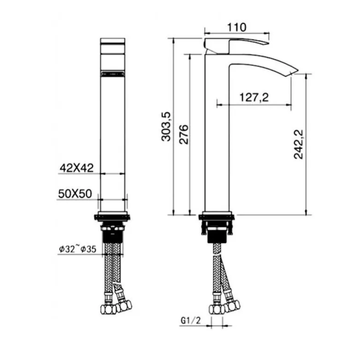 Приобрести grocenberg смеситель для раковины, высокий, матовое золото gb3007mg