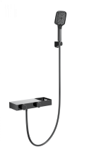 Смеситель для ванны с душем WONZON & WOGHAND Shelf, Темный графит (WW-B2551-BGG)