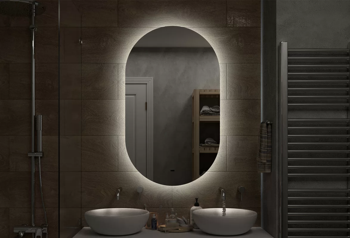 Приобрести continent зеркало с подсветкой fleur 65х110 см, белое