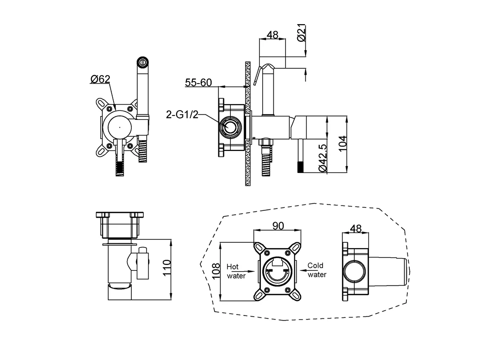 Приобрести boheme гигиенический душ uno, хром 467-cr