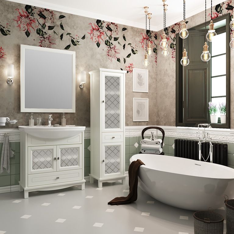 Приобрести opadiris тумба напольная с раковиной омега 75 см, слоновая кость