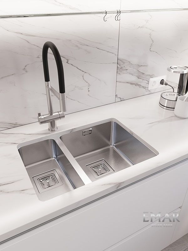 Приобрести oulin кухонная мойка 59х42 см, правостороняя, сатин oulin ol-0369r