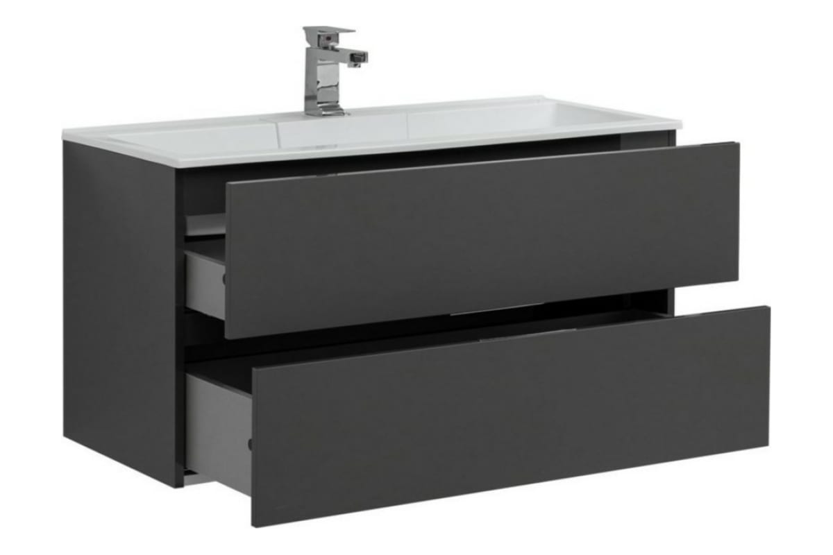 Приобрести aquanet тумба с раковиной алвита 100 см, серый антрацит