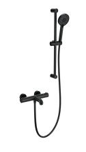 Смеситель для ванны с душевым гарнитуром и термостатом WONZON & WOGHAND, Черный матовый (WW-C2006-A-MB)
