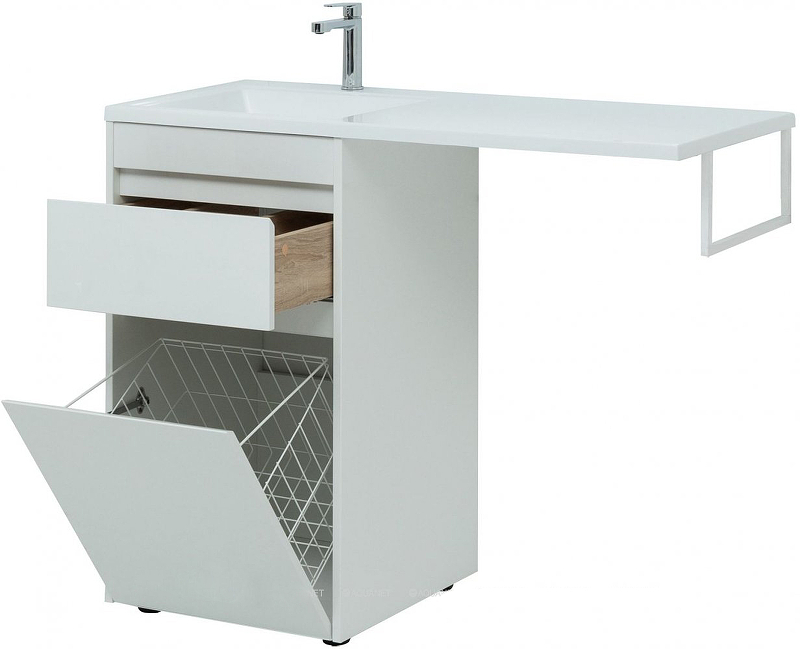 Приобрести aquanet тумба с раковиной токио 48 см, белая (напольная, 1 ящик)