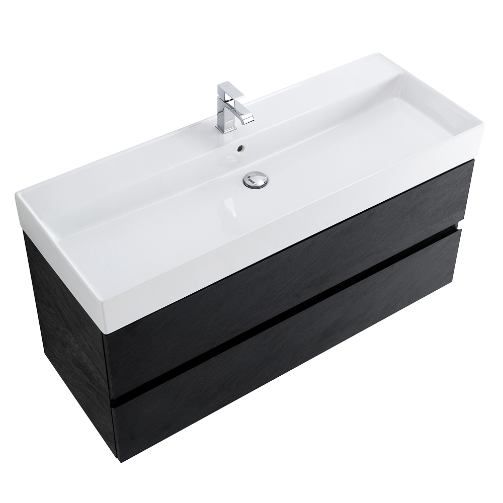 Приобрести cezares тумба подвесная с раковиной molveno 46 120 см nero, черная molveno 46-120-2c-so-nc