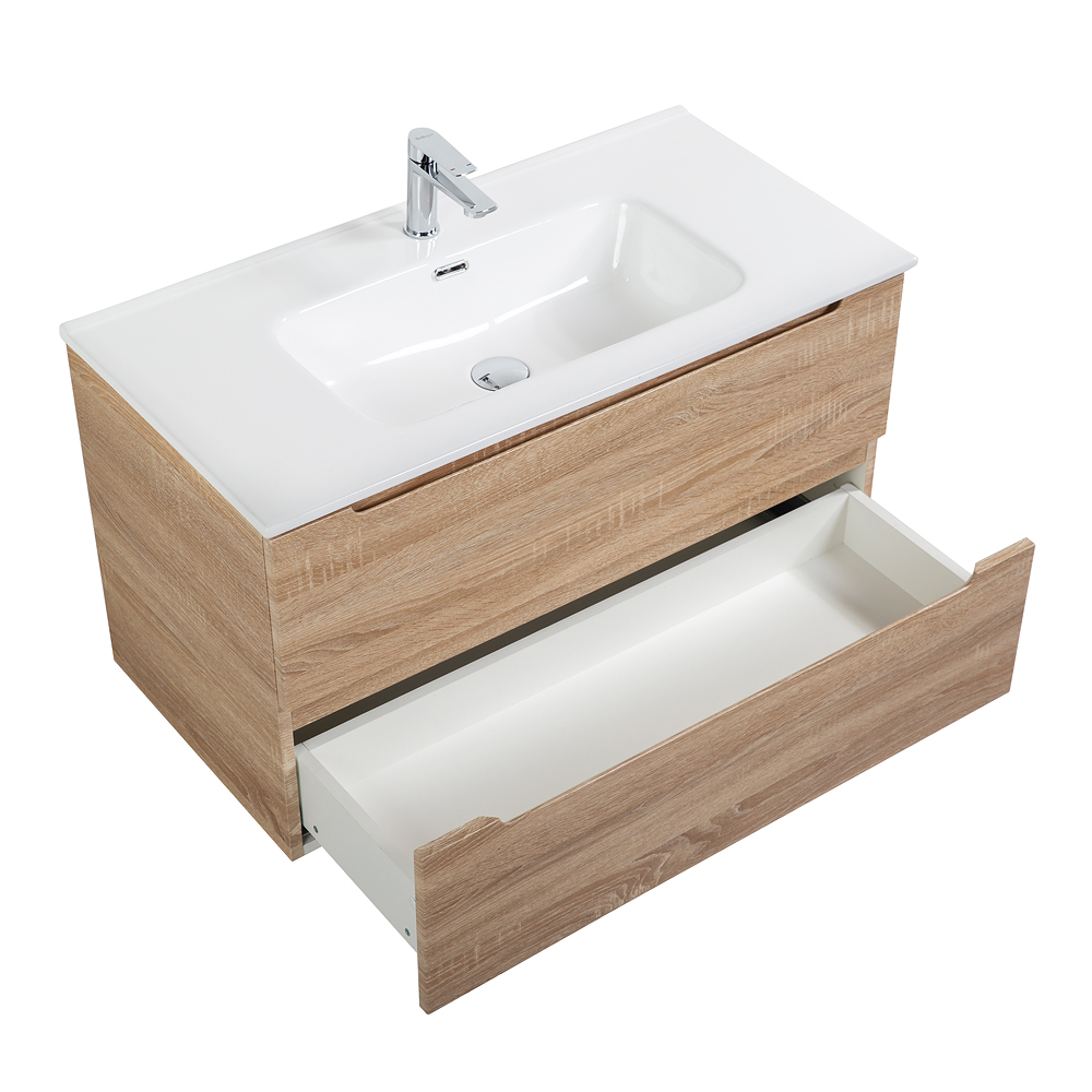 Приобрести belbagno тумба с раковиной etna 100 см, подвесная rovere bianco, белая раковина