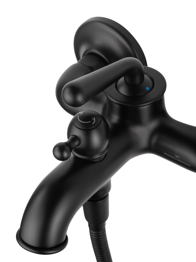 Приобрести смеситель для ванны с душем wonzon & woghand steam, черный матовый (ww-88639008-mb)