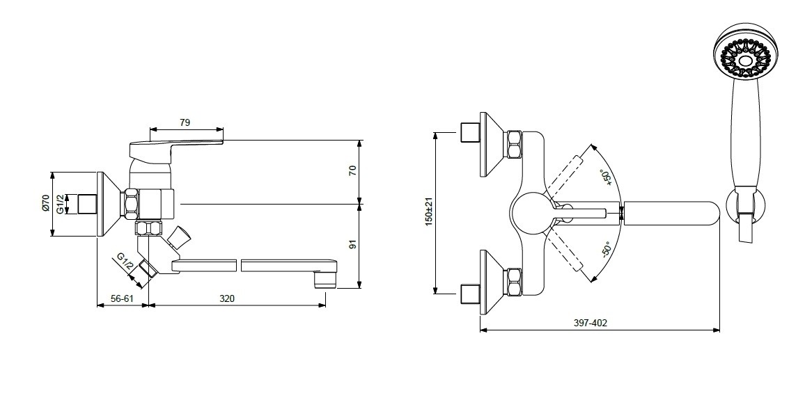 Приобрести cмеситель для ванны/душа vidima logik ba281aa