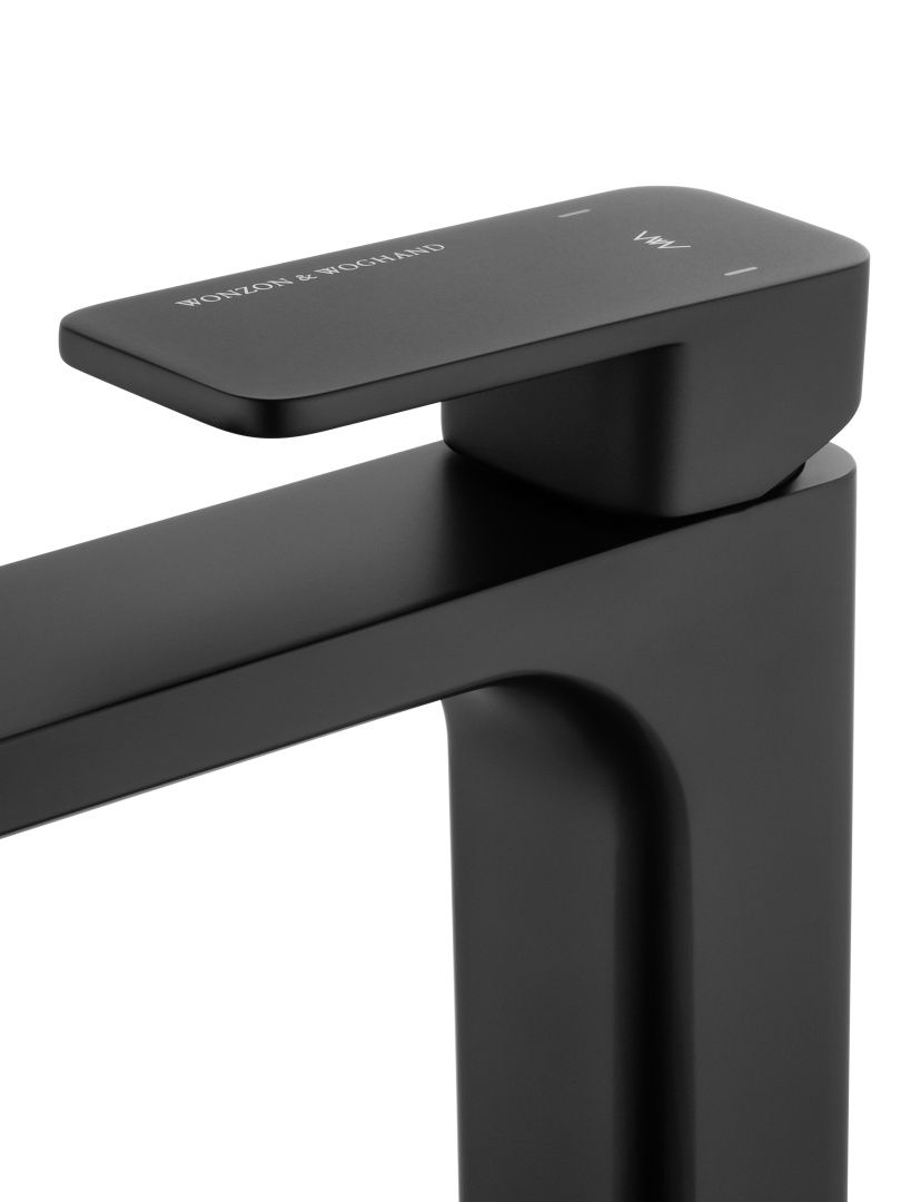 Приобрести смеситель для раковины высокий wonzon & woghand arnie, черный матовый (ww-691104-mb)