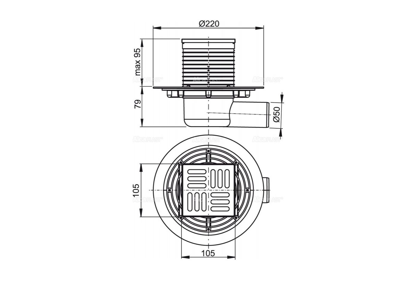Приобрести сливной трап alcaplast apv101 