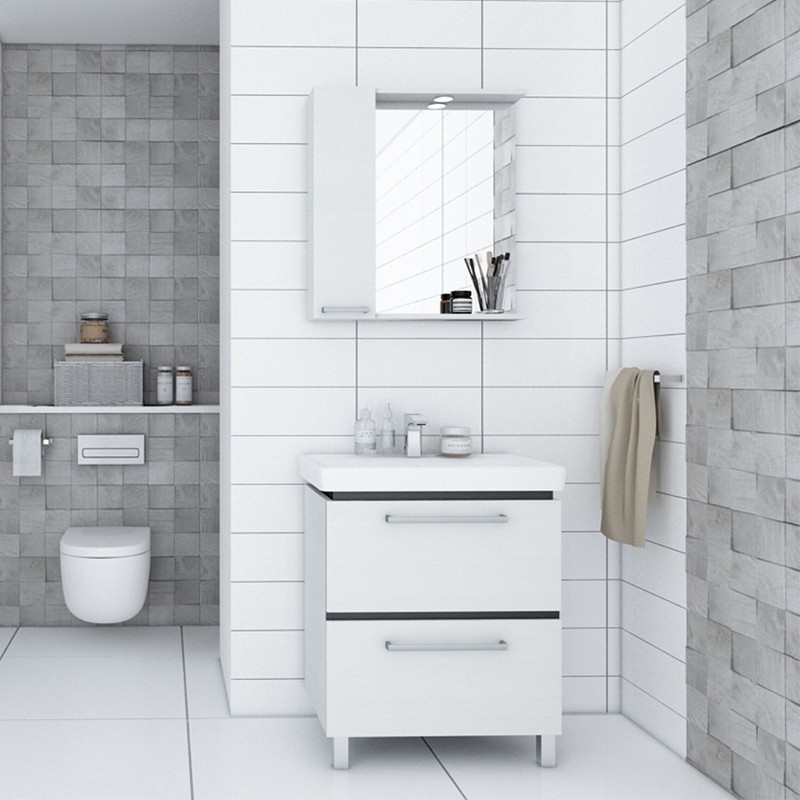 Приобрести зеркало шкаф акватон ронда 60 с подсветкой, дуб светлый