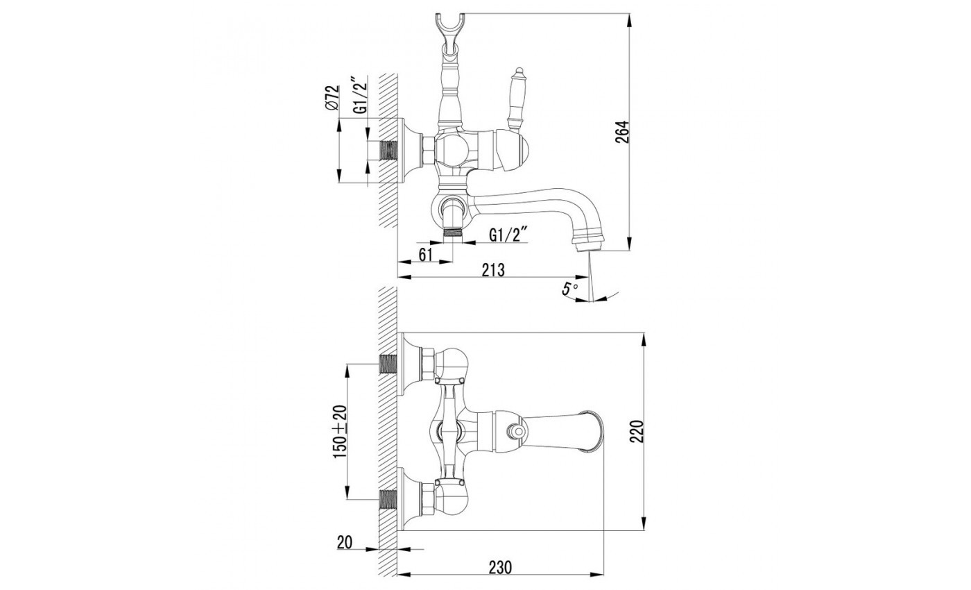 Приобрести lemark смеситель для ванны villa, бронза lm4812b