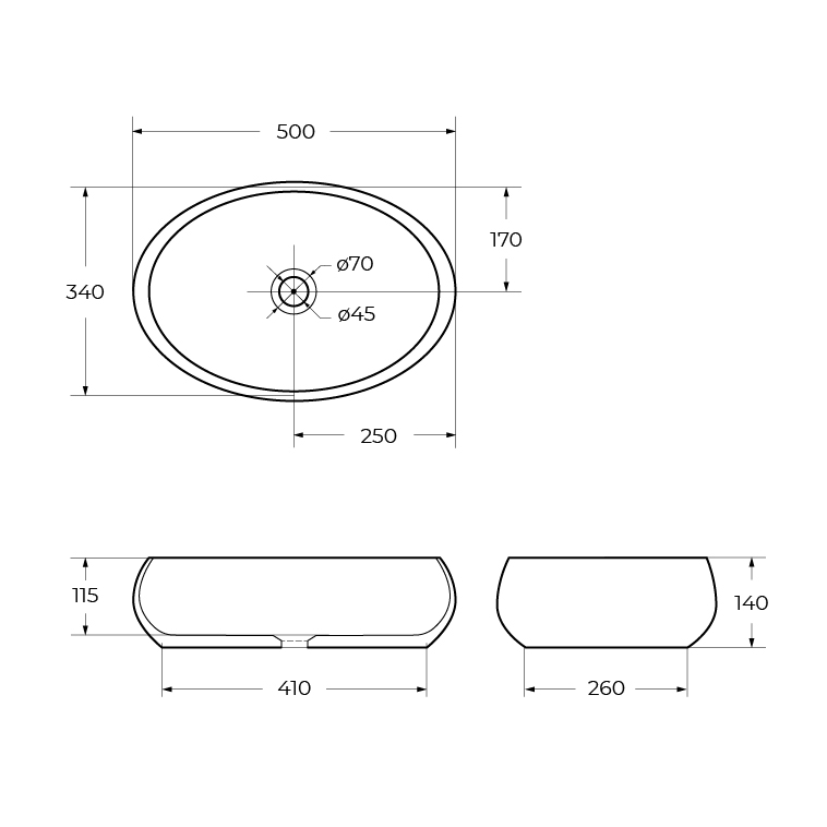 Приобрести belbagno накладная раковина 48х34 см, белая bb1085