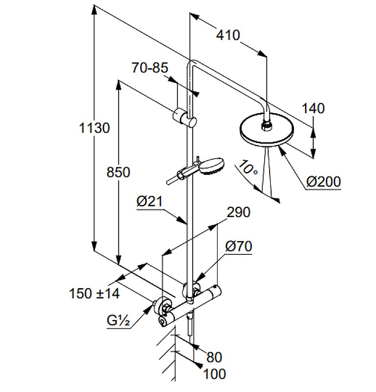 Приобрести kludi logo dual shower system душевая система с термостатом, арт. 6809405-00