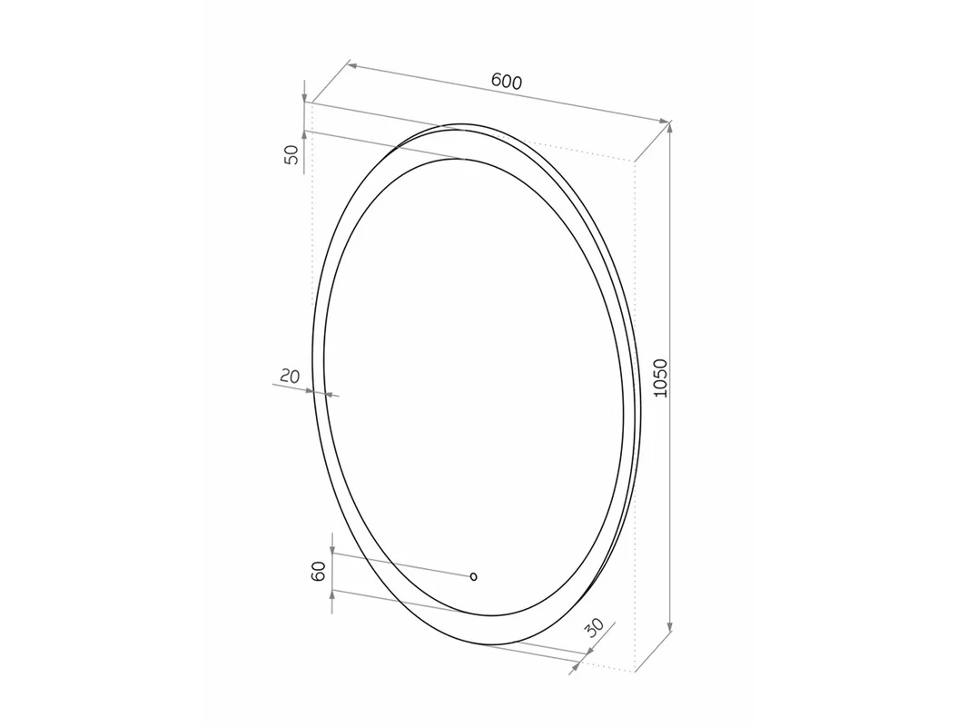 Приобрести continent зеркало с подсветкой lily 60х100 см, белое