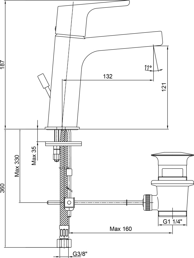 Приобрести смеситель для раковины e.c.a. luna 121мм 102108947ex