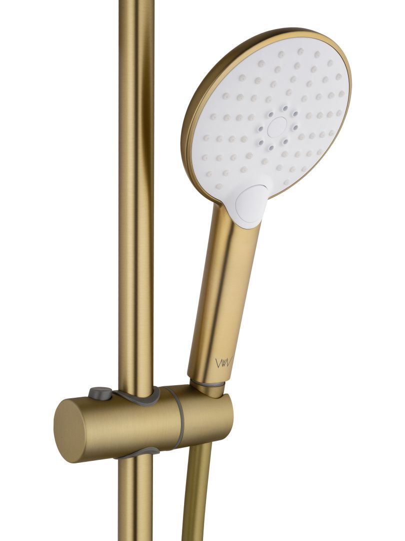 Приобрести смеситель для ванны с душевым гарнитуром wonzon & woghand alfa, брашированное золото (ww-ae3201-bg)